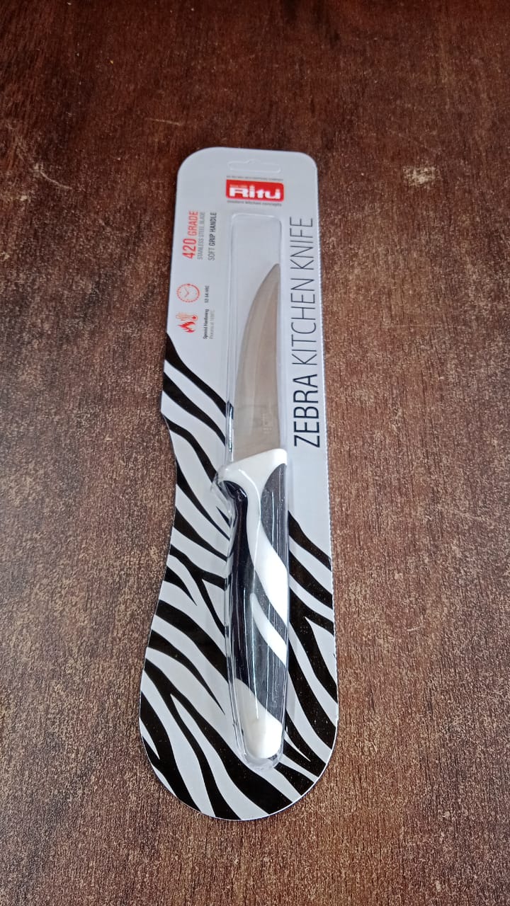 Ritu  Sharp Stainless Steel Blade Zebra Kitchen Knife Ritu  Sharp Stainless Steel Blade Zebra Kitchen Knife